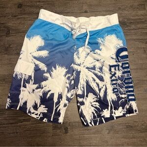 Blue Palm Men’s Swim Trunks